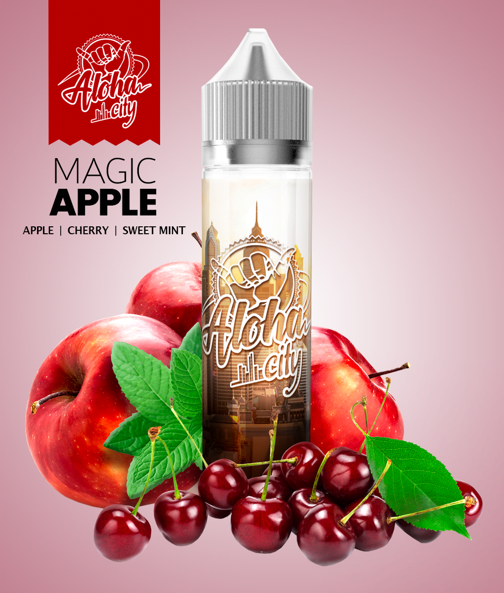 magic apple aloha city 40ml în 60ml shake vape 0mg